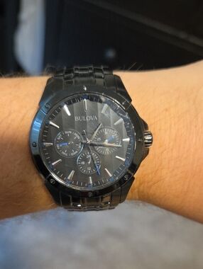 Bulova Black and Blue Men's Chronograph Watch